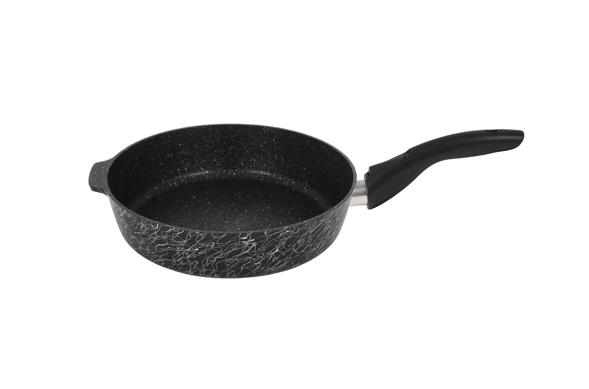 сгчс242а Сковорода 24 см со съёмной ручкой, со стеклянной крышкой Грация (черный серебро) 2 
